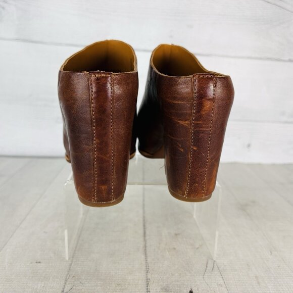 Kork-Ease Original SAGANO Rum Brown Leather Wrapped Block Heel Mules Clog Sz 9 M - Picture 5 of 16